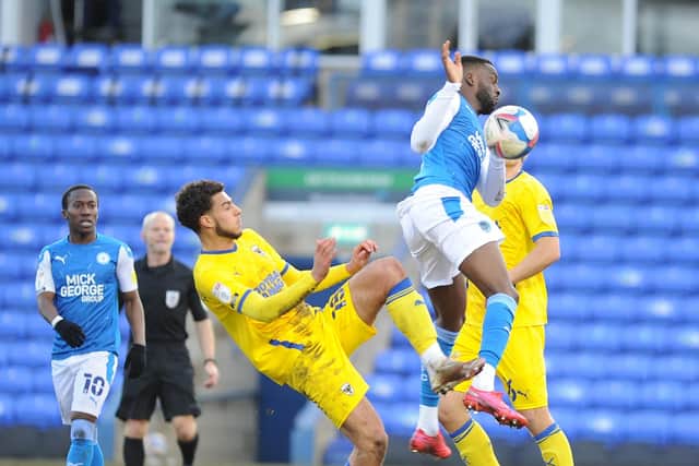 Posh substitute Mo Eisa in action against AFC Wimbledon. Photo: David Lowndes.