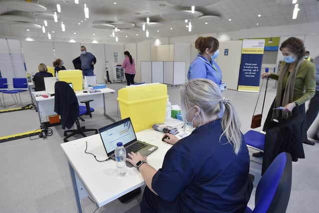 One of the vaccination stations at the Showground.