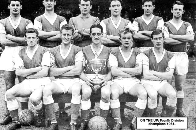 The championship winning 1960-61 Posh team, captained by Rigby.