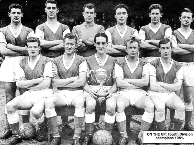 The championship winning 1960-61 Posh team, captained by Rigby.