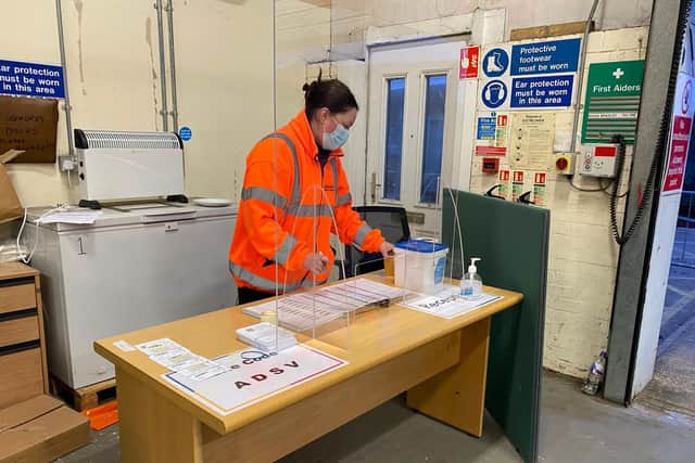 Frontline workers have been receiving rapid tests