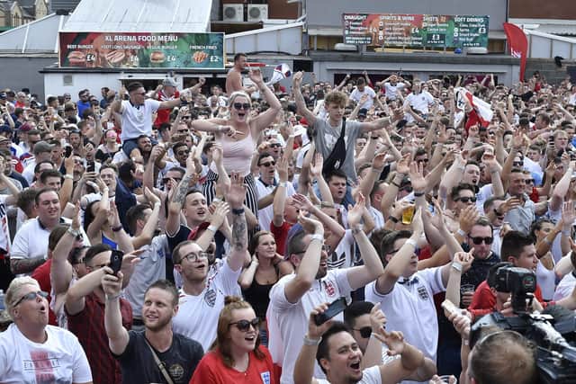 Scenes at the screenings of World Cup games behind the Solstice in 2018