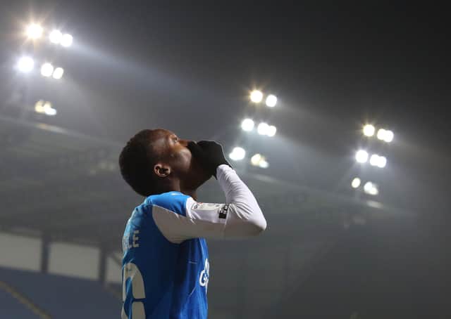 Posh star Siriki Dembele reflects on missing a golden opportunity to score at Oxford. Photo: Joe Dent/theposh.com.