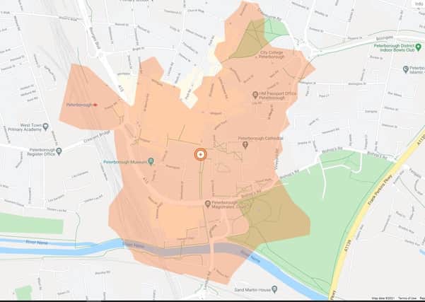 A map of the affected area from UK Power Networks.
