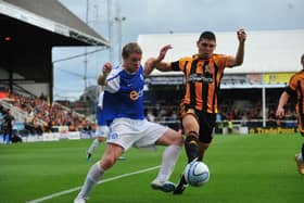 Grant McCann in action for Posh against Hull in 2011.
