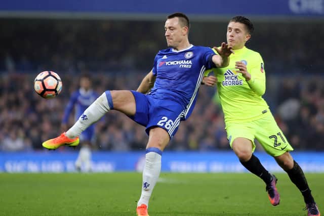 John Terry in action for Chelsea against Posh in a 2017 FA Cup tie at London Road.