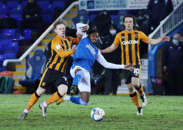 Reece Brown of Peterborough United in action against Hull City. Photo: Joe Dent/theposh..com