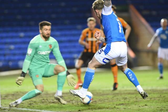 Posh star Sammie Szmodics in action for Posh against Hull. Photo: David Lowndes.