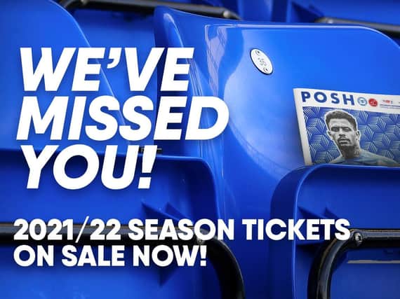 Posh season-tickets for the 2021/22 campaign have gone on sale today
