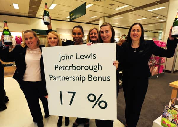 John Lewis staff eight years ago enjoy an annual bonus of 17%.  This year, for the first time, the bonus has been axed.
ENGEMN00120130703094547