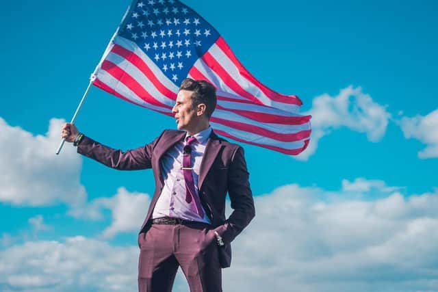Joseph Valente flies the flag for the USA.