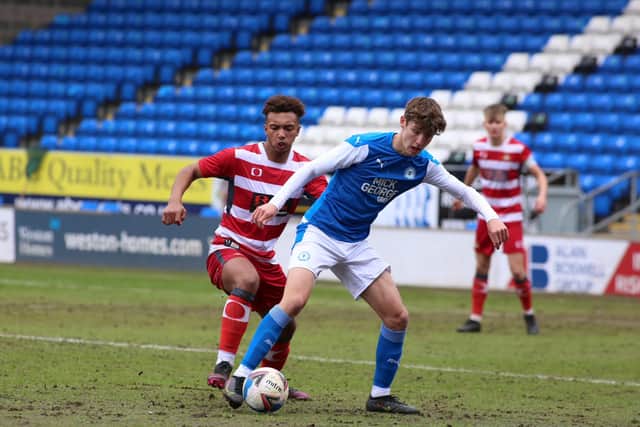 Action from Posh v Doncaster in the FA Youth Cup. Photo: Joe Dent/theposh.com.
