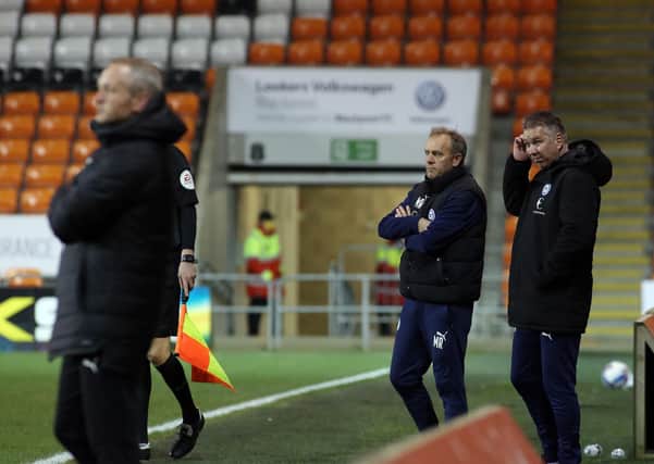 Peterborough United Manager Darren Ferguson watches on from the touchline against Blackpool. Photo: Joe Dent.theposh.com.