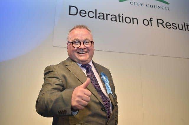 Peterborough City Council deputy leader Cllr Wayne Fitzgerald at a previous election count