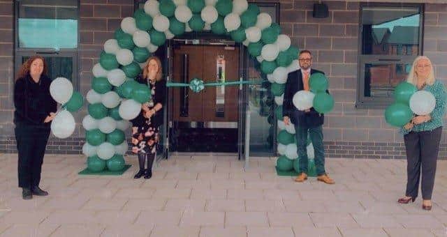 (Left to right) Rhiannon Cross, Caroline Behan, Al Kingsley and Zoe Trigg at the opening of the school building