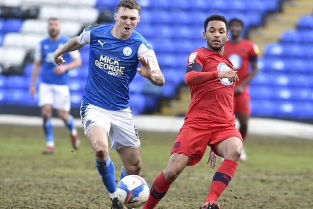 Posh midfielder Jack Taylor in action against Wigan on February 27. Photo: David Lowndes.