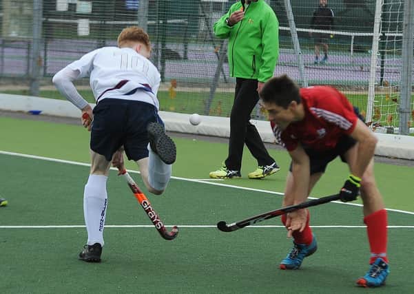 Hockey action at City of Peterborough's Bretton Gate base.