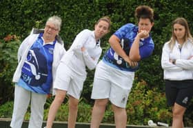 A scene from a Hunts County bowls final in 2019.