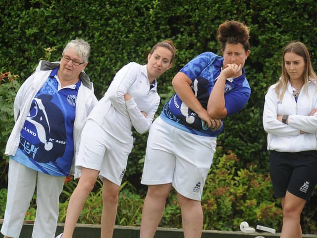 A scene from a Hunts County bowls final in 2019.