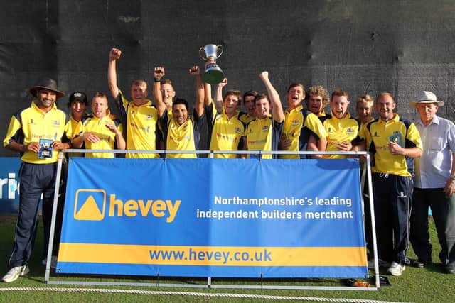 Peterborough Town CC with the Northants T20 Trophy