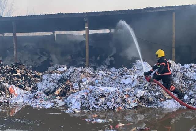 Crews remain at the scene