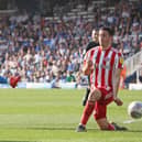 Matt Godden equalises for Posh against Sunderland at London Road on Easter Monday, 2019.
