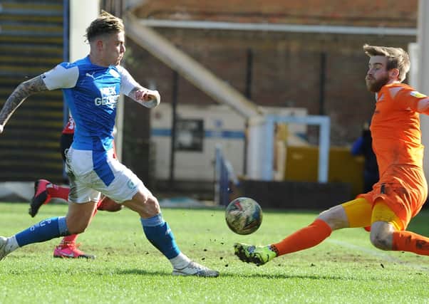 Sammie Szmodics in action for Posh against Sunderland on Easter Monday. Photo: David Lowndes.
