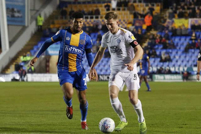 Josh Knight in action for Posh.