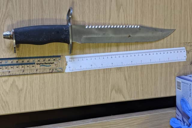 The knife he was carrying
