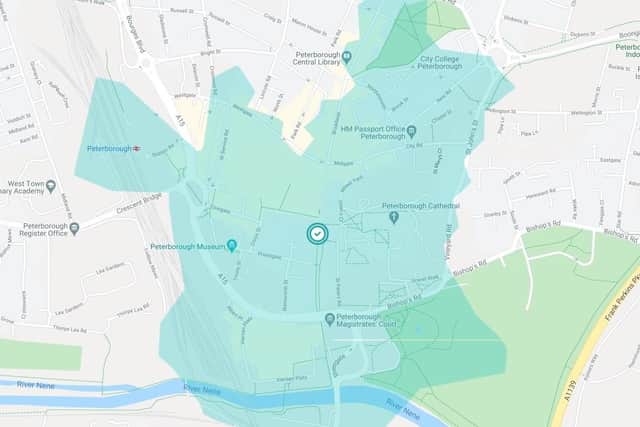 The area which was affected by a power outage today.