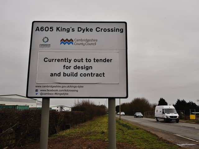 King's Dyke sign near the crossing EMN-200221-162007009