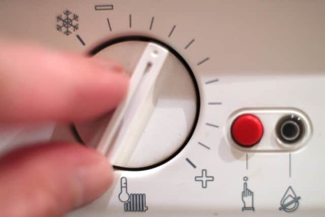 A thermostat dial controlling the temperature of a boiler. 
Photo.Yui Mok/PA Wire EMN-190801-130034001