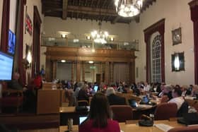 The Full Council meeting in the Council Chamber