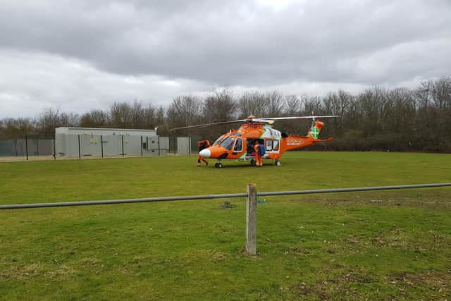 The Magpas air ambulance at the scene
