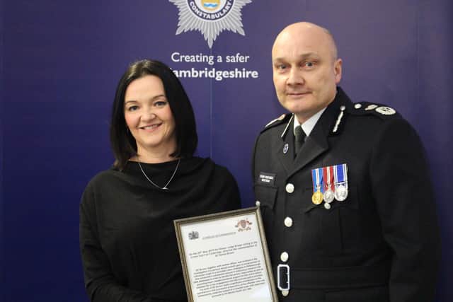 Denise Brown receiving her award