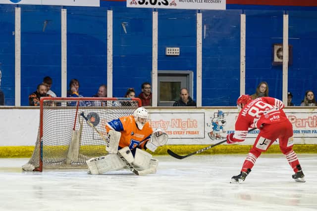 Phantoms metminder Jordan Marr in action against Swindon. Photo: Tom Scott.