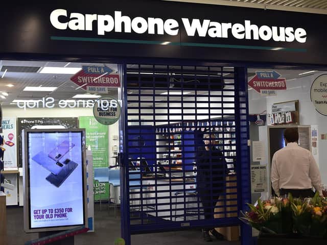 The shutters have come down on Carphone Warehouse in Peterborough's Queensgate.