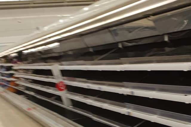 Meat ran out in Tesco, Hampton, on Friday. Photo: @milanvanco1 on Twitter