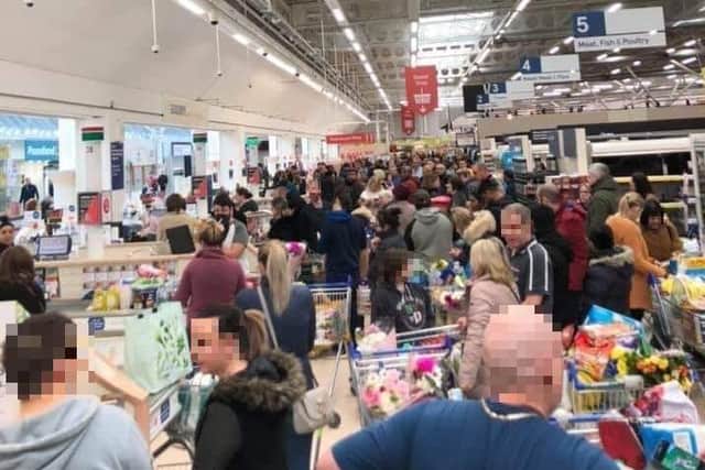 Shoppers at Serpentine Green on Sunday morning