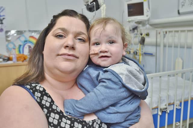 Ashley Hardy and her son Benjamin who had a heart transplant at the Freeman Hospital, Newcastle-on-Tyne EMN-180524-204632009