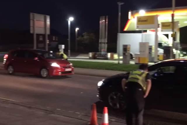 Police carrying out stop checks in Peterborough. Photo and video from Cambridgeshire police