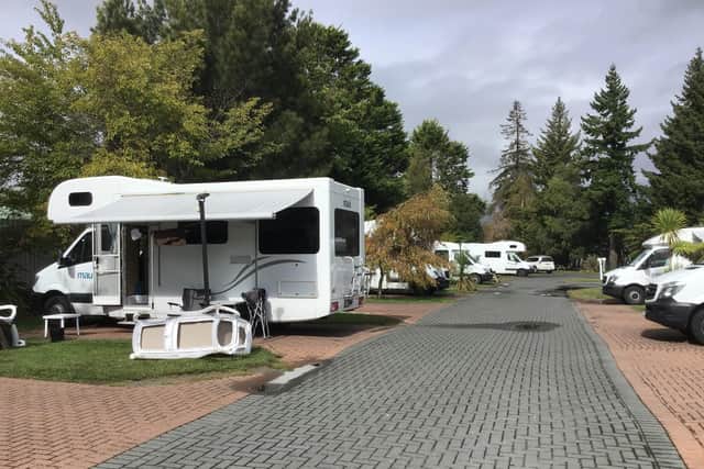 The caravan site where Ann and Terry Meadows are currently staying in New Zealand
