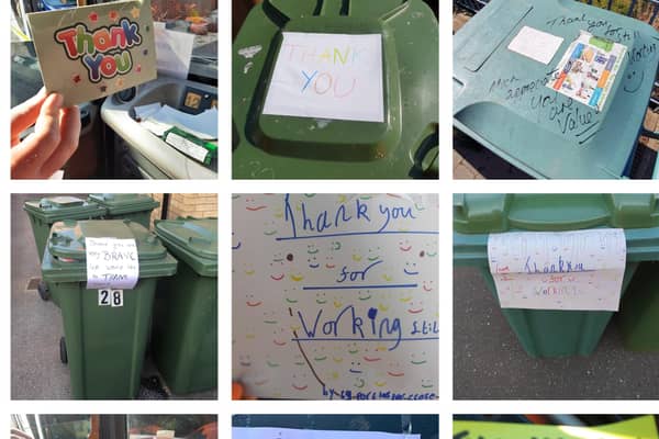 Messages of support for rubbish collectors in Peterborough