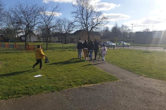 Youngsters dispersed from playing football. Photo: Cambridgeshire police