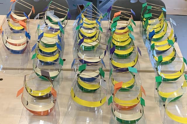 The visors donated from Ormiston Bushfield Academy
