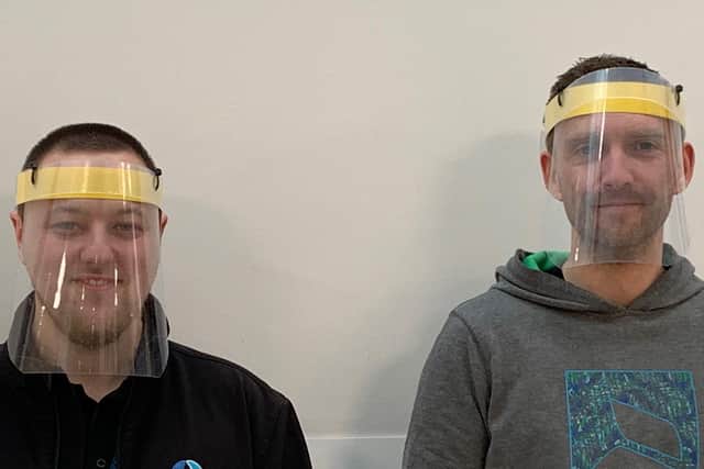 Liam Gray and Ben Curtis from Ormiston Bushfield Academy trying the new goggles