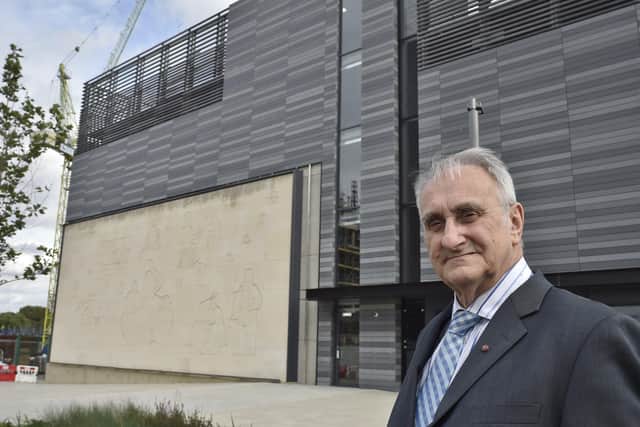 Coun John Holdich at Sand Piper House, Fletton Quays EMN-180914-175800009