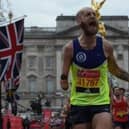 Thomas Musson finishes the London Marathon.