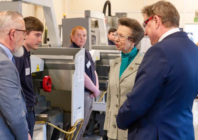 Princess Anne during a visit last year to Stainless Metalcraft.