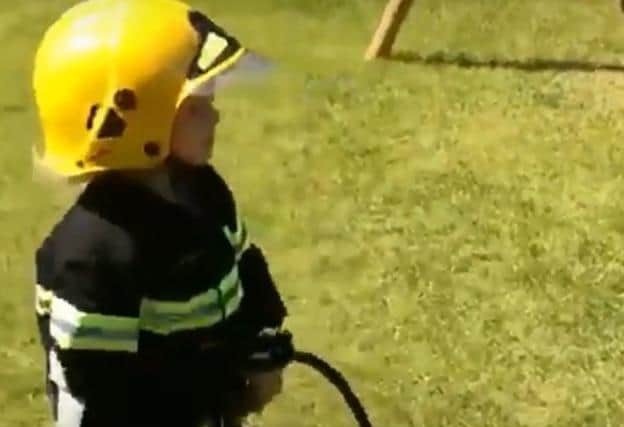 Firefighter Darcey. Pic and video: Cambs Fire and Rescue